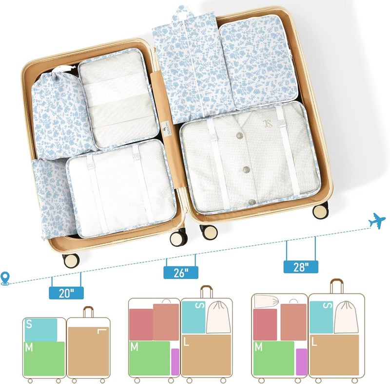 YEEYAA Packing Cubes for Travel - 8 Set Luggage Organizer Bags for Family, Mesh Breathable Packing Cubes for Suitcases Durable Travel Essentials Bags Set - Image 2